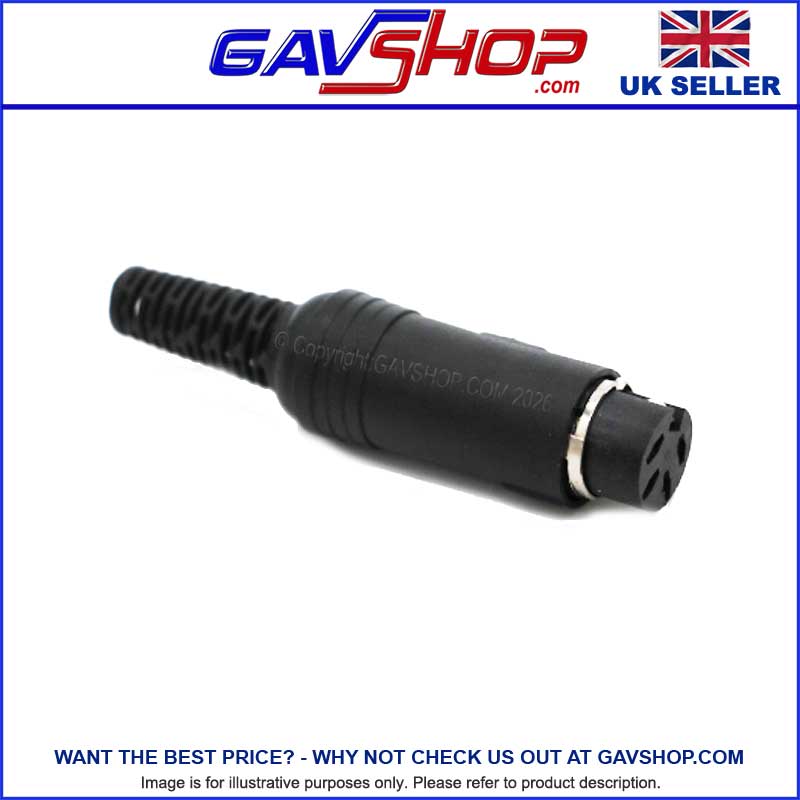 4-Pin Inline Din Socket Audio Connector with Integrated Cord Grip