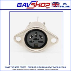 6-Pin DIN Panel Mount Socket Connector suitable mating with male plugs
