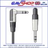 6.3mm TRS Right Angle Jack Plug Audio Leads - 6.3mm TRS Jack Plug in 3m or 6m