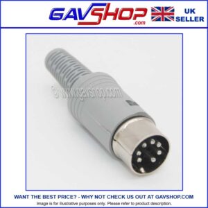 7-pin Quality Din Plug, 270 deg Nickel Plated Pins