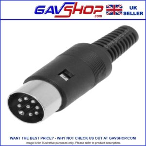 8-Pin DIN Plug Connector 270° for AV audio and video equipment（Black）