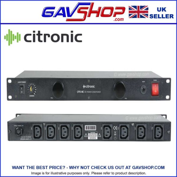 8 Way IEC Power Conditioner with dimmer LED rack lights in-built.