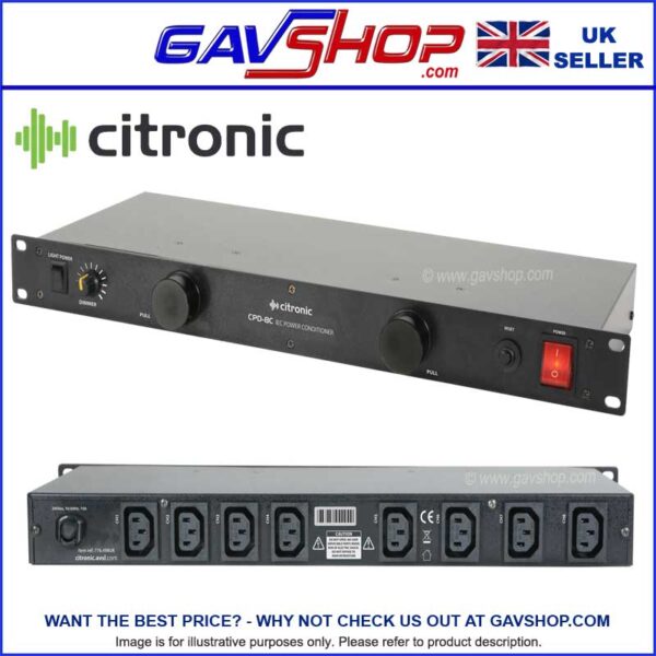 8 Way IEC Power Conditioner with dimmer LED rack lights in-built.