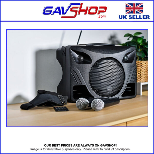 DT50-speaker-p2 Powerful Portable PA Speaker Hand Held Radio Mics Bluetooth Echo, Battery/Mains