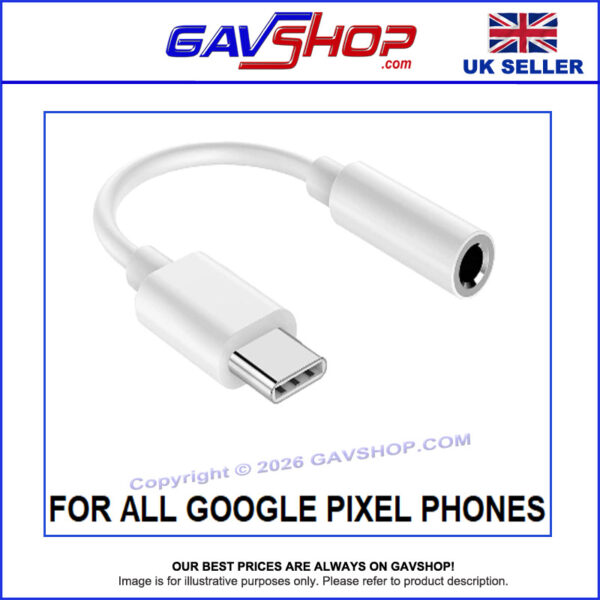 USB C to 3.5mm Adaptor for Google Pixel 5 6 7 8 Pro 6A 2XL 3XL 4XL