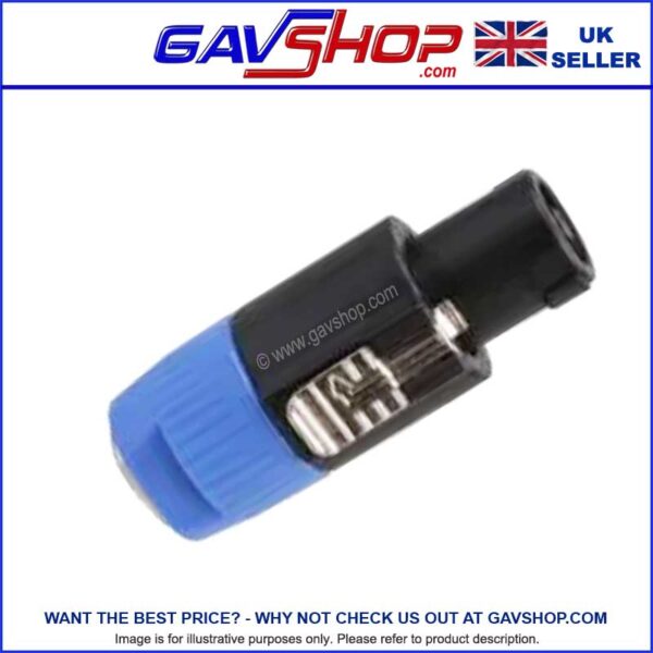Audio Adapter Locking Speakon Type 2 Pole - Plug, Mono Receptacle - 6.35mm