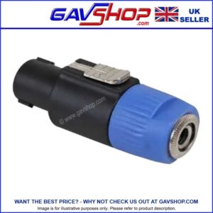 Audio Adapter Locking Speakon Type 2 Pole - Plug, Mono Receptacle - 6.35mm