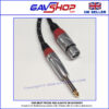 Professional 6.35mm (1/4") 2 Pole Jack Plug to XLR Socket Lead 6m