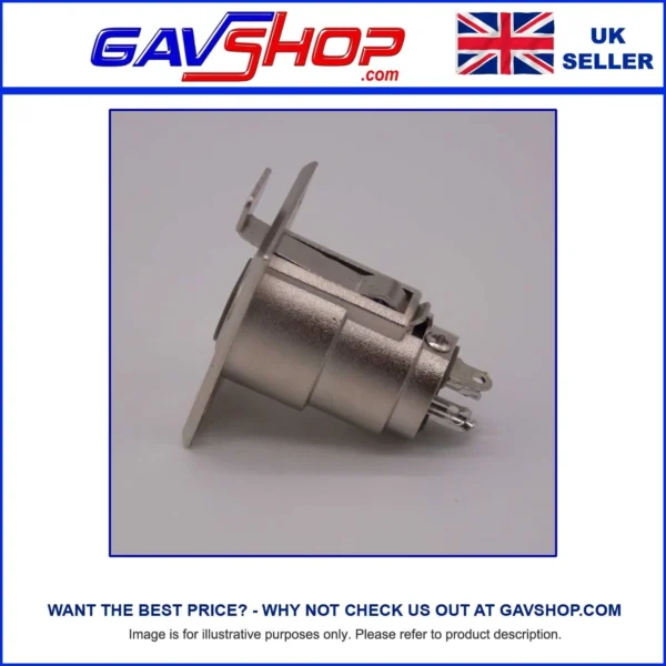 3 Pin XLR Female Chassis Socket with Nickel Plated Contacts and Solder Terminals