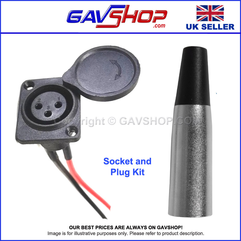 3-Pin Charging Connectors Replacement for E-Bike, Mobility Scooter, Electric Wheelchair
