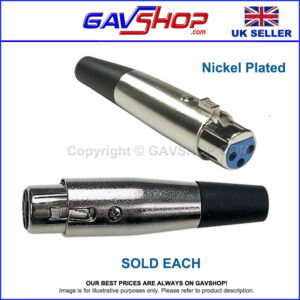 3-Pin-XLR-Inline-Socket 3 Pin XLR Line Socket With Cable Protector and Solder Terminals
