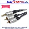 3.5mm Stereo Jack Plug to 2x Phono (RCA) Plug Lead in Various Lengths.