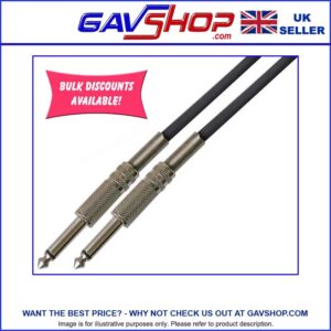 5m Guitar Audio Lead 6.35mm (1/4 inch) Mono Jack Black Cable