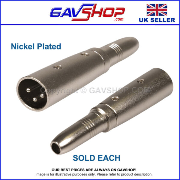 F346N---XLR-Male-to-Jack-So 3 Pin XLR Male to 6.35 mm Mono Socket Adaptor