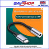 USB-C to 3.5mm Jack Socket Adaptor for Headphones, Earbuds and AUX Audio Line Output