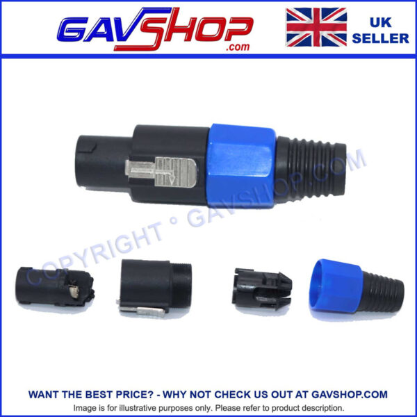 Twist Locking Loudspeaker Connector 4 Pole, PA Speaker Plug