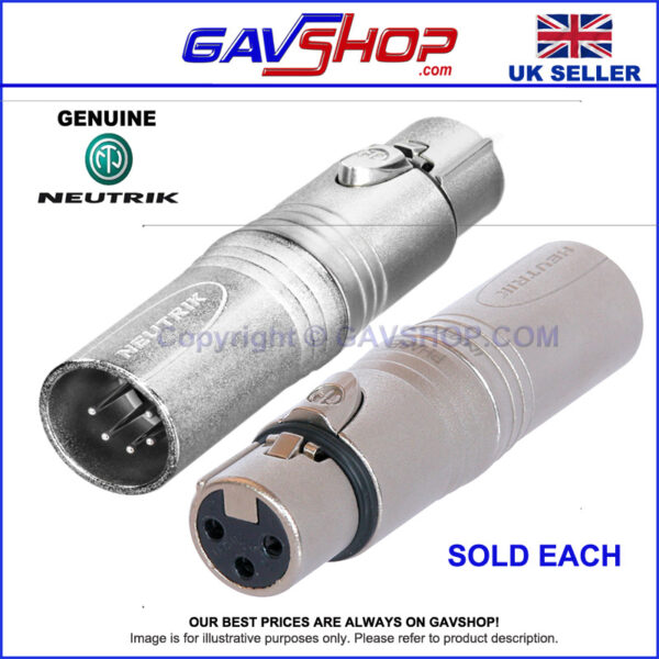 Neutrik-NA3F5M-GAVSHOP-SELL Neutrik NA3F5M 3 Pin Female XLR to 5 Pole Male XLR DMX Adaptor