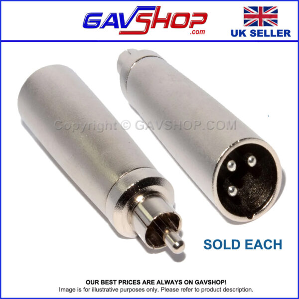RCA-Phono-Plug-to-XLR-Adapt 3 Pin XLR Male to RCA Phono Plug Adaptor