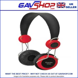 Red-Classroom-Headset---100.801UK Classroom Headphones with Microphone In-line - Red - EHP800-RED
