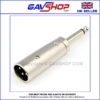 3 Pin XLR Male to 6.35 mm Mono Plug Adaptor