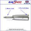 3 Pin XLR Male to 6.35 mm Mono Plug Adaptor