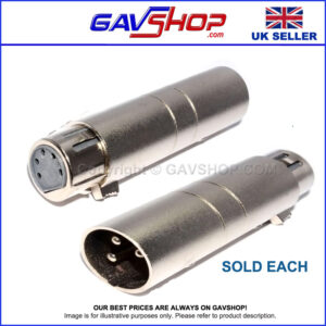 XLR-5-pin-to-3-pin-Adaptor- XLR DMX Lighting Adaptor, 5 Pin Socket to 3 Pin Plug