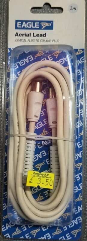 2M Professional Aerial RF Coaxial Plug to Coaxial Plug Lead