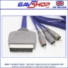 Scart-Blue-Techlink Scart Plug to 3 Phono Plugs Audio Lead - 1.5m by TECHLINK
