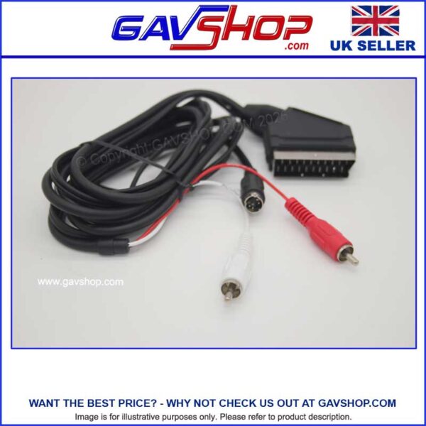 Scart Plug to 2x Phono and SVHS Plugs Lead - 1.5m by GAVSHOP