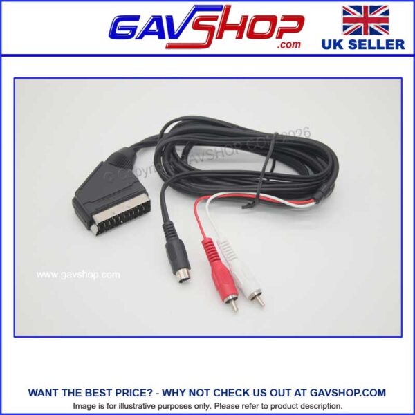Scart Plug to 2x Phono and SVHS Plugs Lead - 1.5m by GAVSHOP