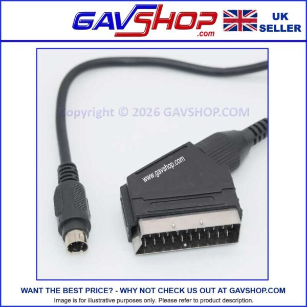 Scart-to-SVHS-Pic1 SCART to S-Video Cable 4-Pin Mini DIN Lead TV VCR DVD Retro Gaming Console