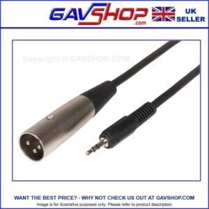 6m XLR Male Plug to 3.5mm Stereo TRS Jack Plug, Black