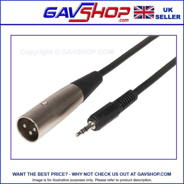 6m XLR Male Plug to 3.5mm Stereo TRS Jack Plug, Black