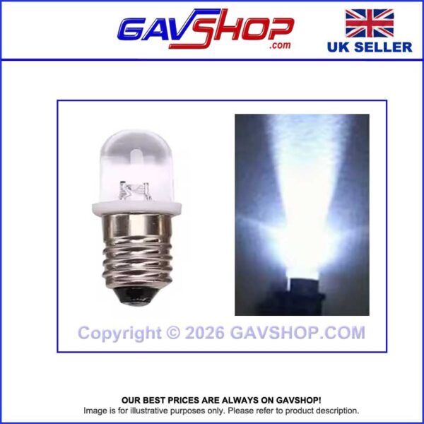 4.5v--LED-Bulb-White-GAVSHO 3V, 4.5V, Screw Bulb for E10 Old Fashioned Torch, Indicator, Flashlight etc.