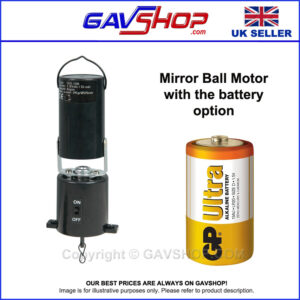 Mirror--Ball-Motor-and-Batt Battery Powered Mirror Ball Motor