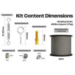 50m Stainless Steel Catenary Wire Kit